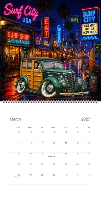 2027 Woodie Neon Calendar 8N1105-CA