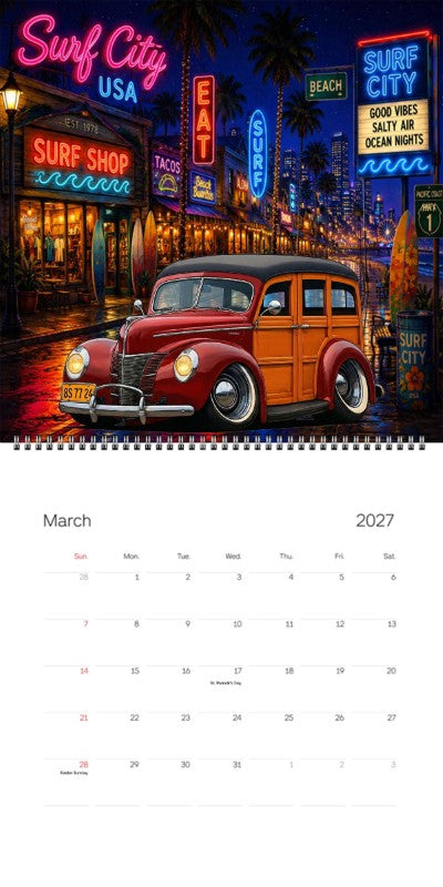 2027 Woodie Neon Calendar 8S7724-CA