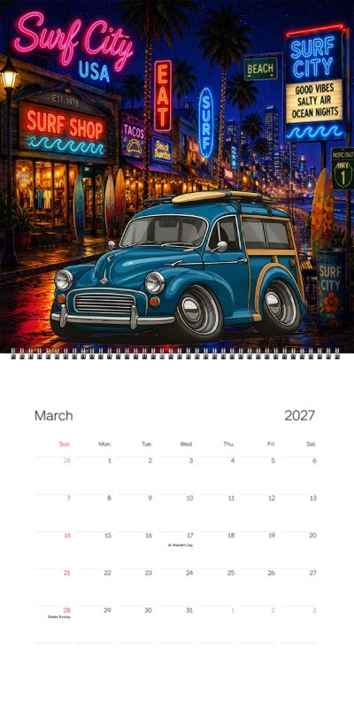 2027 Woodie Neon Calendar 8UCV806-CA