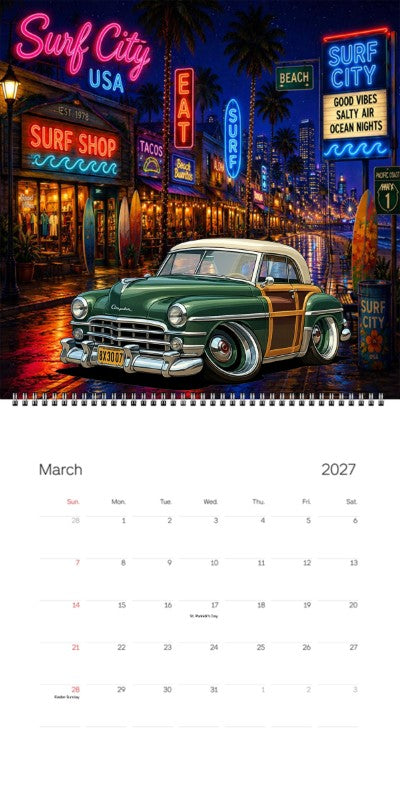2027 Woodie Neon Calendar 8X3007-CA