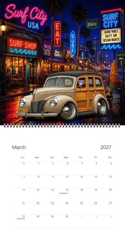 2027 Woodie Neon Calendar 99B111-CA