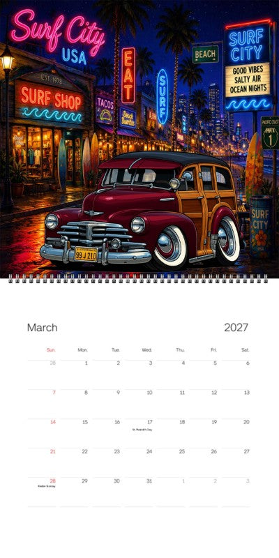 2027 Woodie Neon Calendar 99J210-CA
