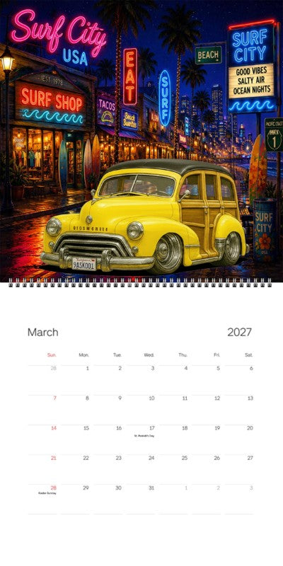 2027 Woodie Neon Calendar 9ASK001-CA