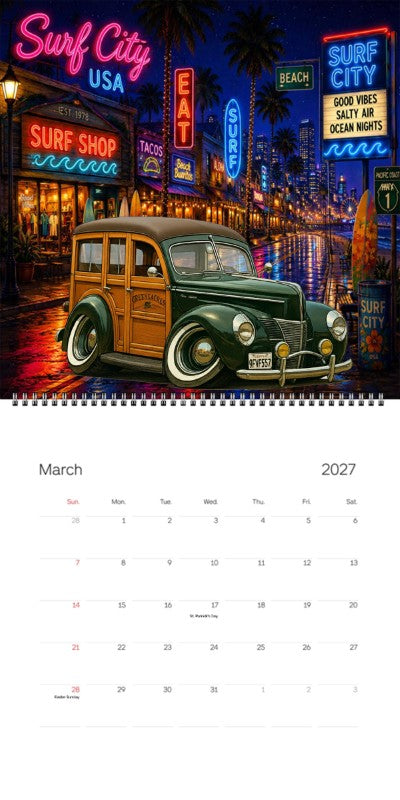 2027 Woodie Neon Calendar 9FVF557-CA