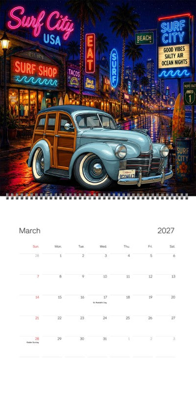 2027 Woodie Neon Calendar 9GQN667-CA