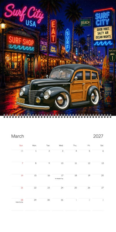 2027 Woodie Neon Calendar 9H3497-CA