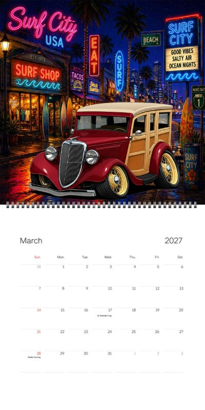 2027 Woodie Neon Calendar 9K791-CA