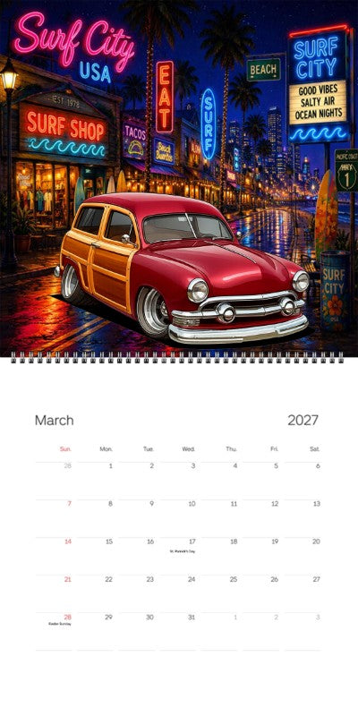2027 Woodie Neon Calendar 9KBA527-CA