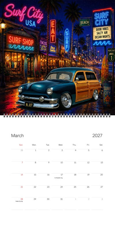 2027 Woodie Neon Calendar 9L127-CA