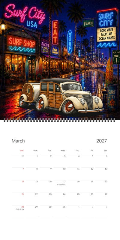 2027 Woodie Neon Calendar 9TZA474-CA