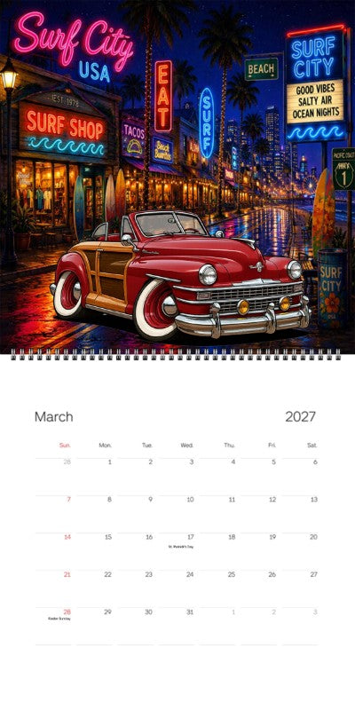 2027 Woodie Neon Calendar 9UDY597-CA