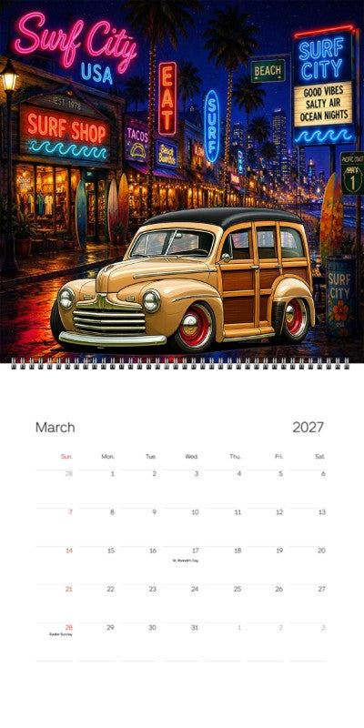 2027 Woodie Neon Calendar AKA6146-AZ