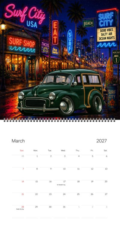 2027 Woodie Neon Calendar AMS01-CA