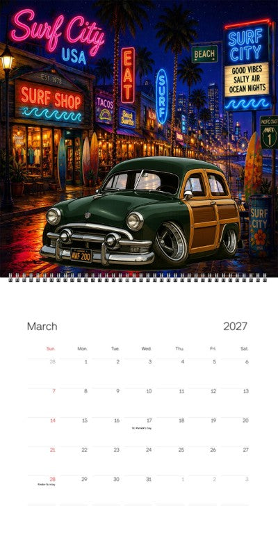2027 Woodie Neon Calendar AWF200-CA
