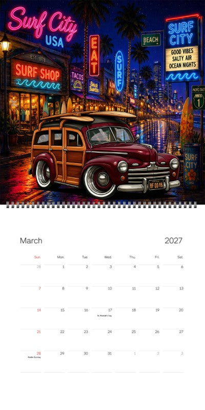 2027 Woodie Neon Calendar BF0046-CA