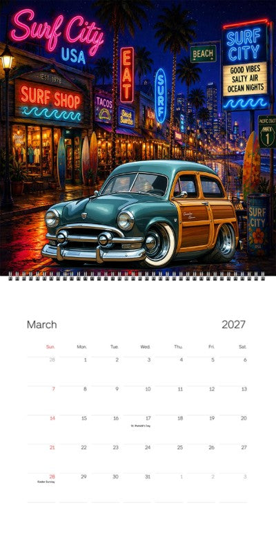 2027 Woodie Neon Calendar BHE7363-AZ