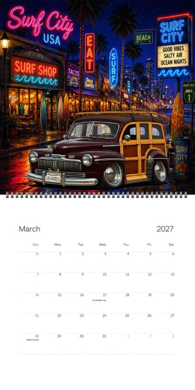 2027 Woodie Neon Calendar BUWOODY-CA