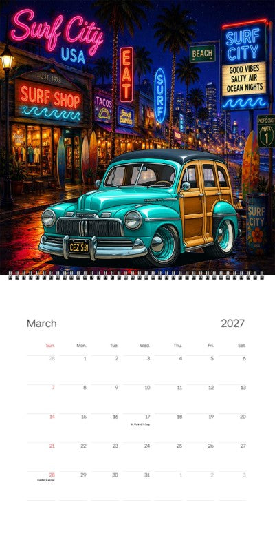 2027 Woodie Neon Calendar CEZ531-CA