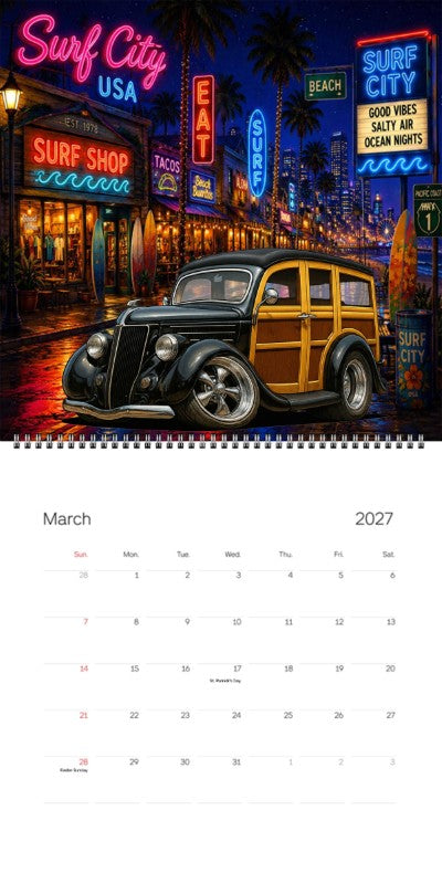 2027 Woodie Neon Calendar COOPS36-CA