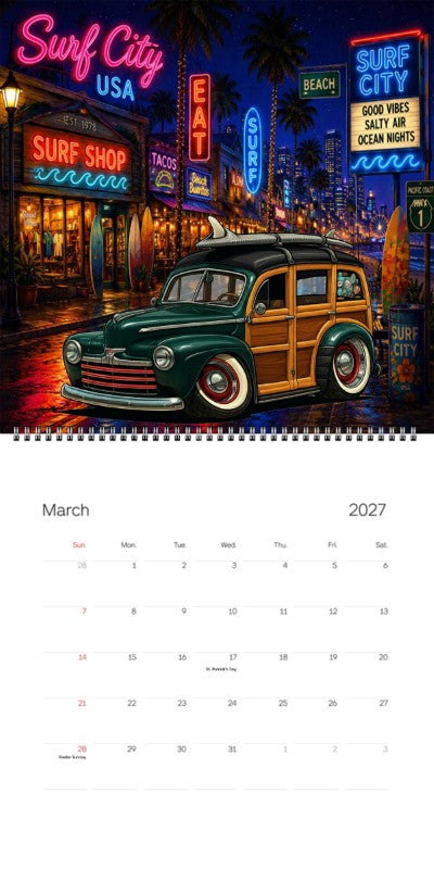 2027 Woodie Neon Calendar DCFD46-CA
