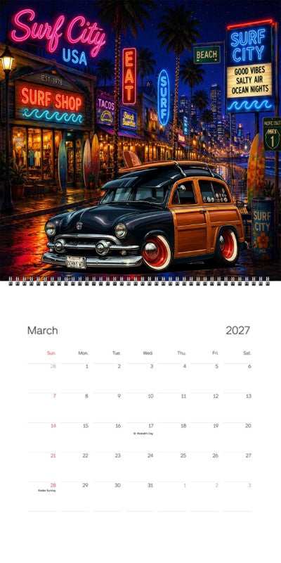 2027 Woodie Neon Calendar DOHNYWD-CA