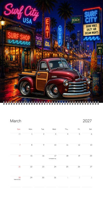 2027 Woodie Neon Calendar F21198-CA