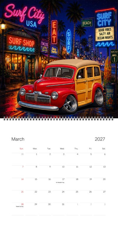 2027 Woodie Neon Calendar GOTWUD-CA