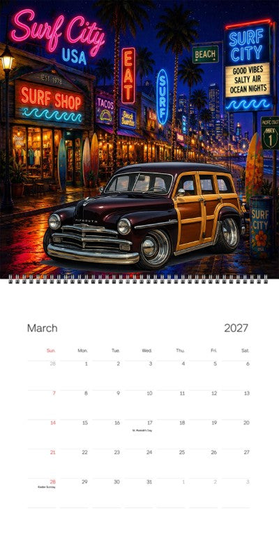 2027 Woodie Neon Calendar GRMPSUV-CA