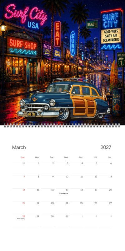 2027 Woodie Neon Calendar GWB038-CA