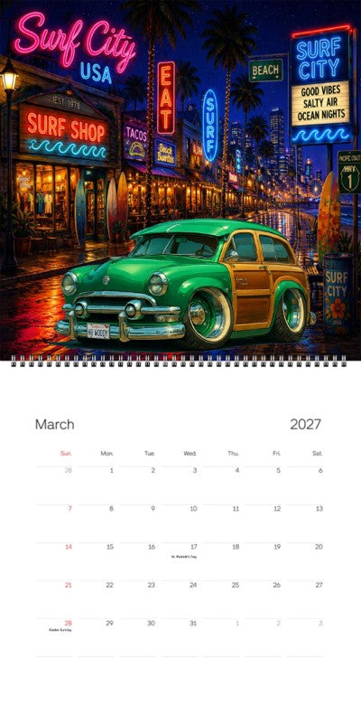 2027 Woodie Neon Calendar HBWOODY-CA