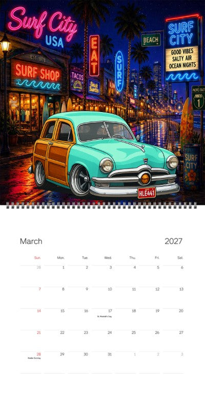 2027 Woodie Neon Calendar HLE441-CU