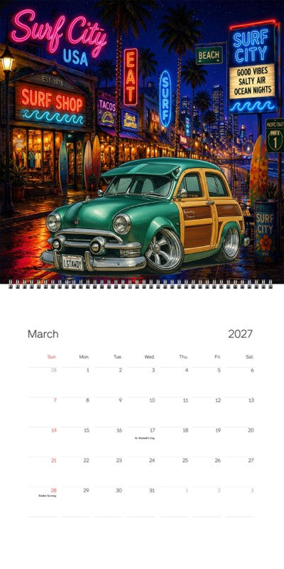 2027 Woodie Neon Calendar IGTAWDY-CA