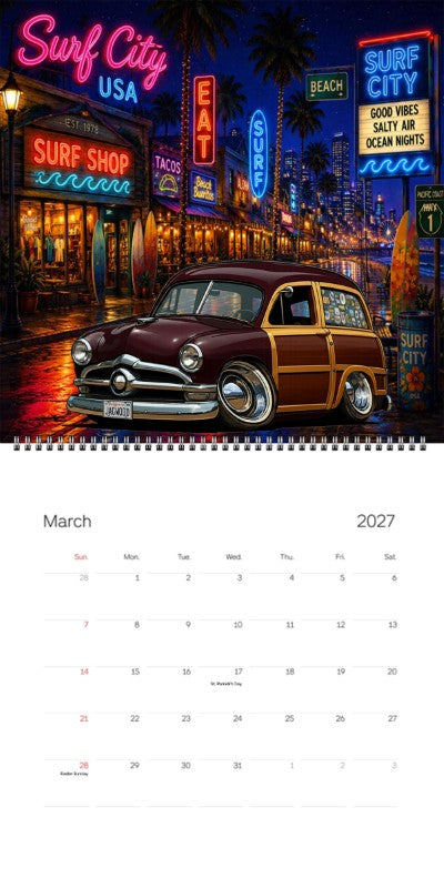 2027 Woodie Neon Calendar JAGWOOD-CA