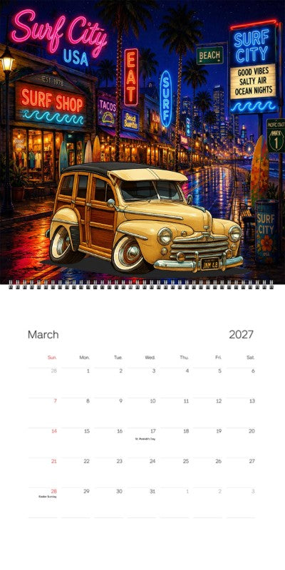 2027 Woodie Neon Calendar JNM48-CA
