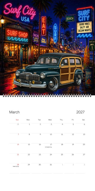 2027 Woodie Neon Calendar KLWOODY-CA