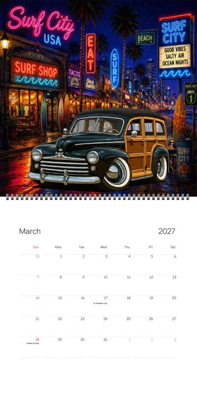 2027 Woodie Neon Calendar KNOTY47-CA