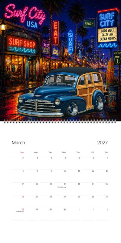 2027 Woodie Neon Calendar LOZ779-CA