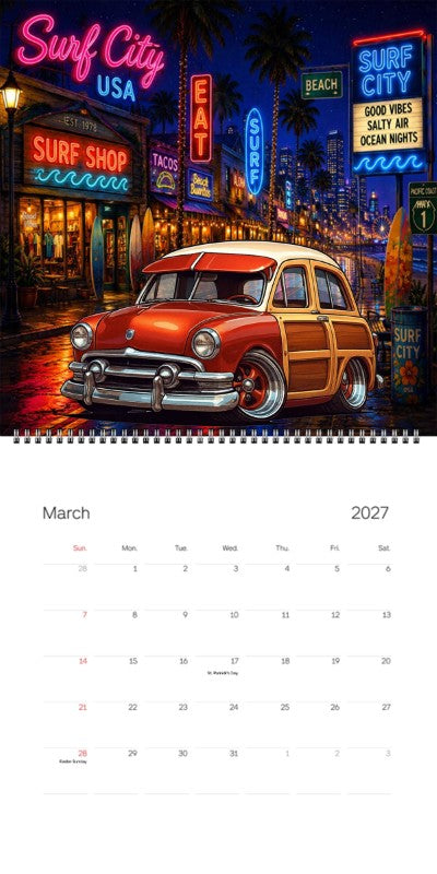 2027 Woodie Neon Calendar NDLSSMR-CA