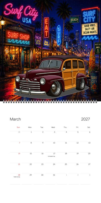 2027 Woodie Neon Calendar OLD46-CA