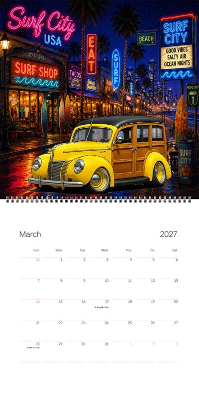 2027 Woodie Neon Calendar POPSWDE-CA