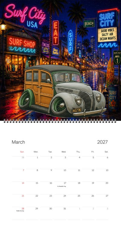 2027 Woodie Neon Calendar WAS27MI-CA