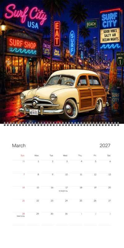 2027 Woodie Neon Calendar WDNSTL-CA
