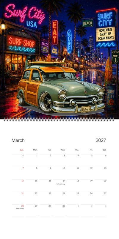 2027 Woodie Neon Calendar WDY51-CA