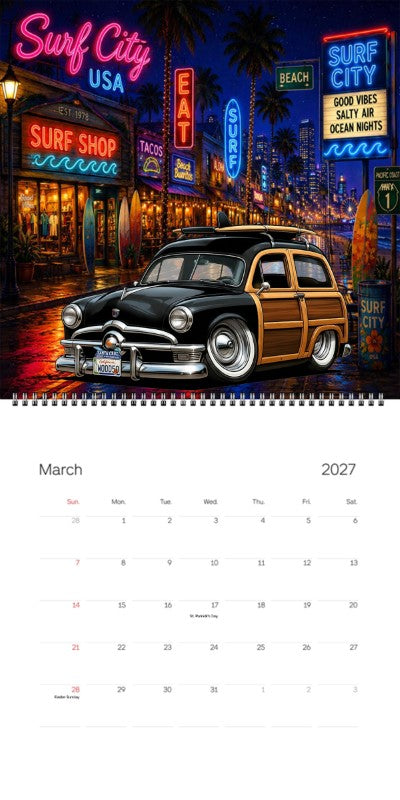 2027 Woodie Neon Calendar WOOD50-CA
