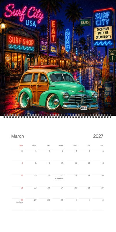 2027 Woodie Neon Calendar WUDHEE-CA