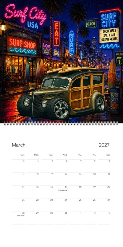2027 Woodie Neon Calendar WUDN37-CA