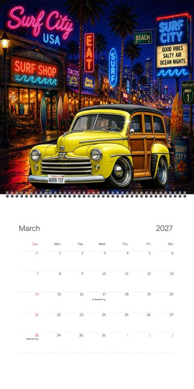 2027 Woodie Neon Calendar WUDNTOY-CA