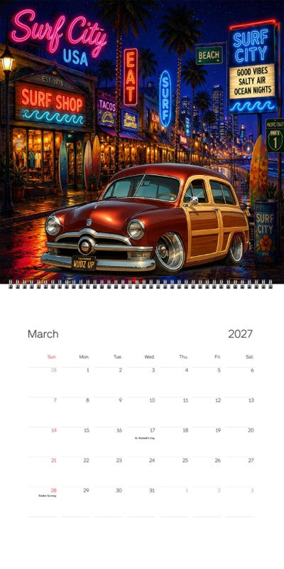 2027 Woodie Neon Calendar WUDZUP-CA