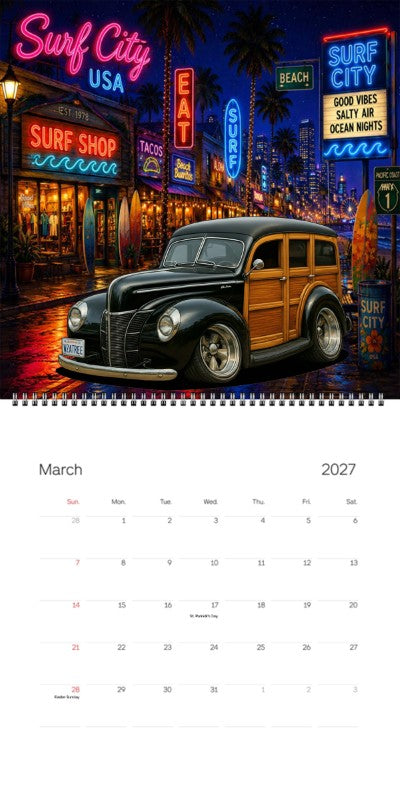 2027 Woodie Neon Calendar WZATREE-CA