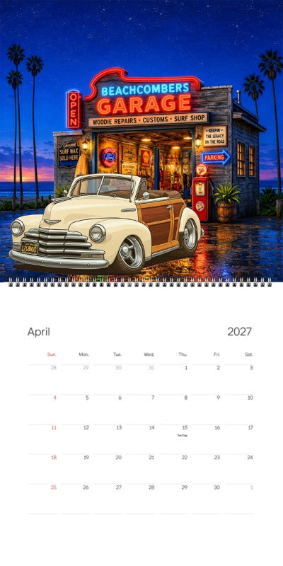 2027 Woodie Neon Calendar 1248WUD-CA